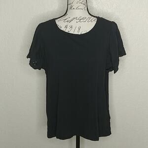 Faith & Zoe Short Sleeve Shirt Black Size 1X